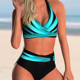 Josie | Crisscross Neckline Print Bikini Set
