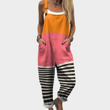 Maya | Color-Block Stripe Overalls