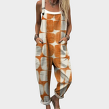 Brooklyn | Orange Geometric Print Overalls