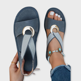 Brooke | Flat Sandals with Metal Buckle