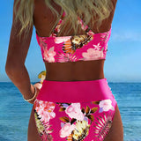 Faye | Bikini with Contrasting Floral Print and Slit