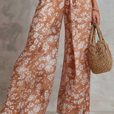 Athena - Elegant Floral Print Sleeveless Wide-Leg Jumpsuit
