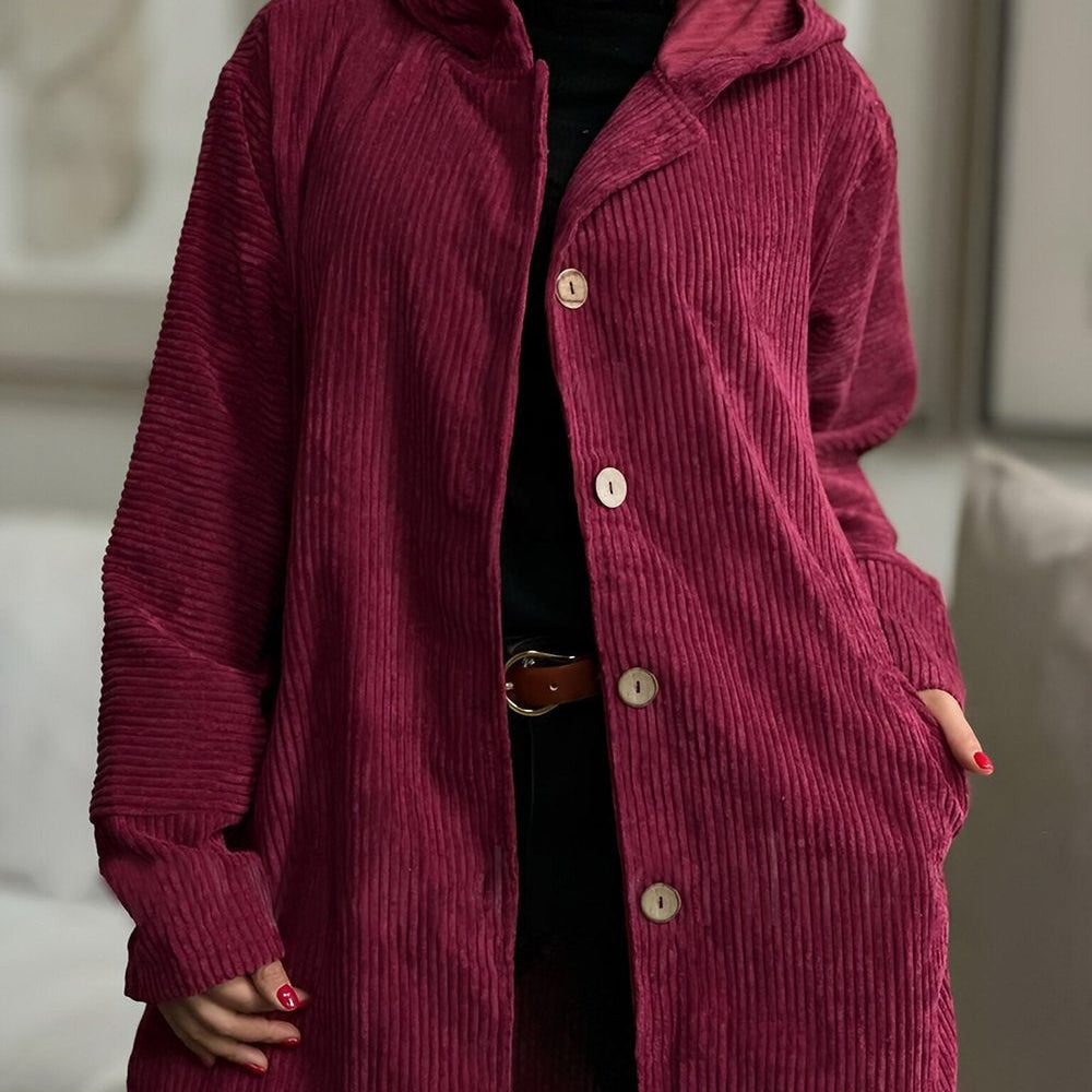 Abigail - Corduroy Hooded Cardigan
