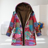 Constance | Multicolor Patchwork Fleece-Lined Coat