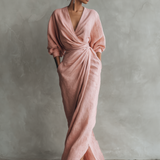 Adeline - Pink Linen Maxi Dress