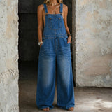 Harper | Elastic-Waist Denim Jumpsuit