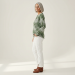 Emily evergreen forest waffle knit sweater, view 4