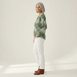 Emily evergreen forest waffle knit sweater, view 4