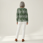 Emily evergreen forest waffle knit sweater, view 5
