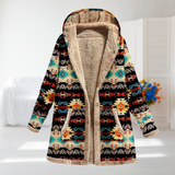 Patricia | Multicolor Aztec Print Fleece-Lined Coat