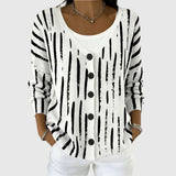 Clementine - Black Brushstroke Button-Front Cardigan
