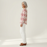 Emma blush plaid waffle knit sweater, view 4