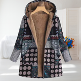 Amy | Black Patchwork Fleece-Lined Coat