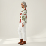 Olivia Christmas tree and gift waffle knit sweater, view 4