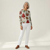 Olivia Christmas tree and gift waffle knit sweater, view 3