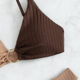 Lindsey | Ribbed Two-Tone High-Leg Bikini