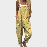 Skylar | Yellow Bee Print Overalls