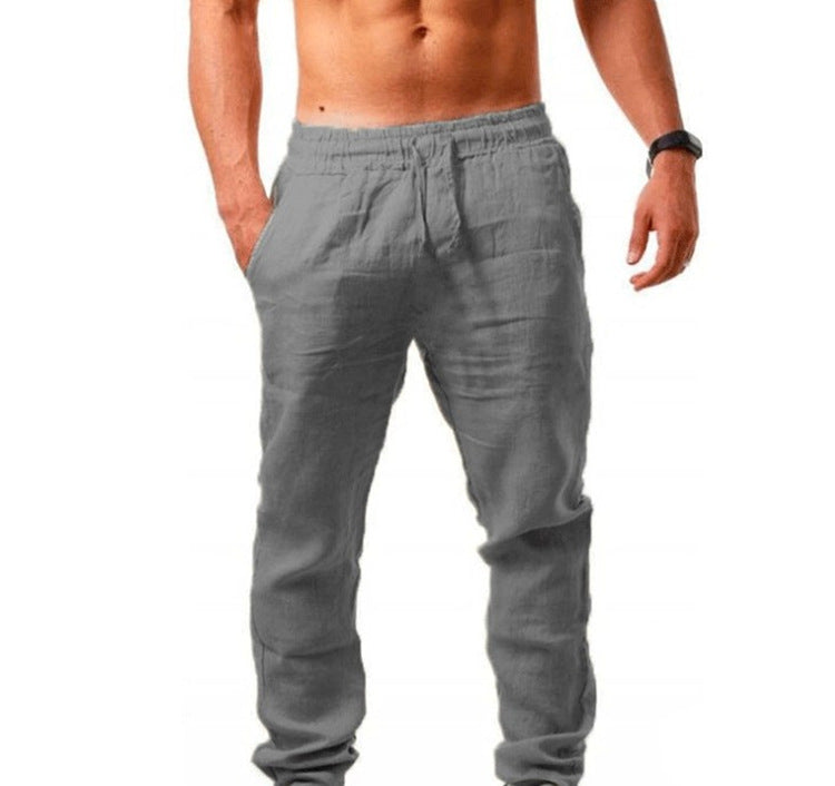 Harvey men's breathable drawstring pants in Gray, view 6