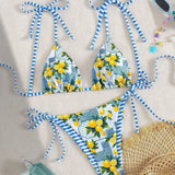 Candace | Lemon Print Triangle Bikini