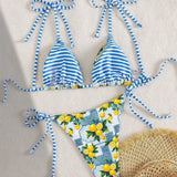 Candace | Lemon Print Triangle Bikini