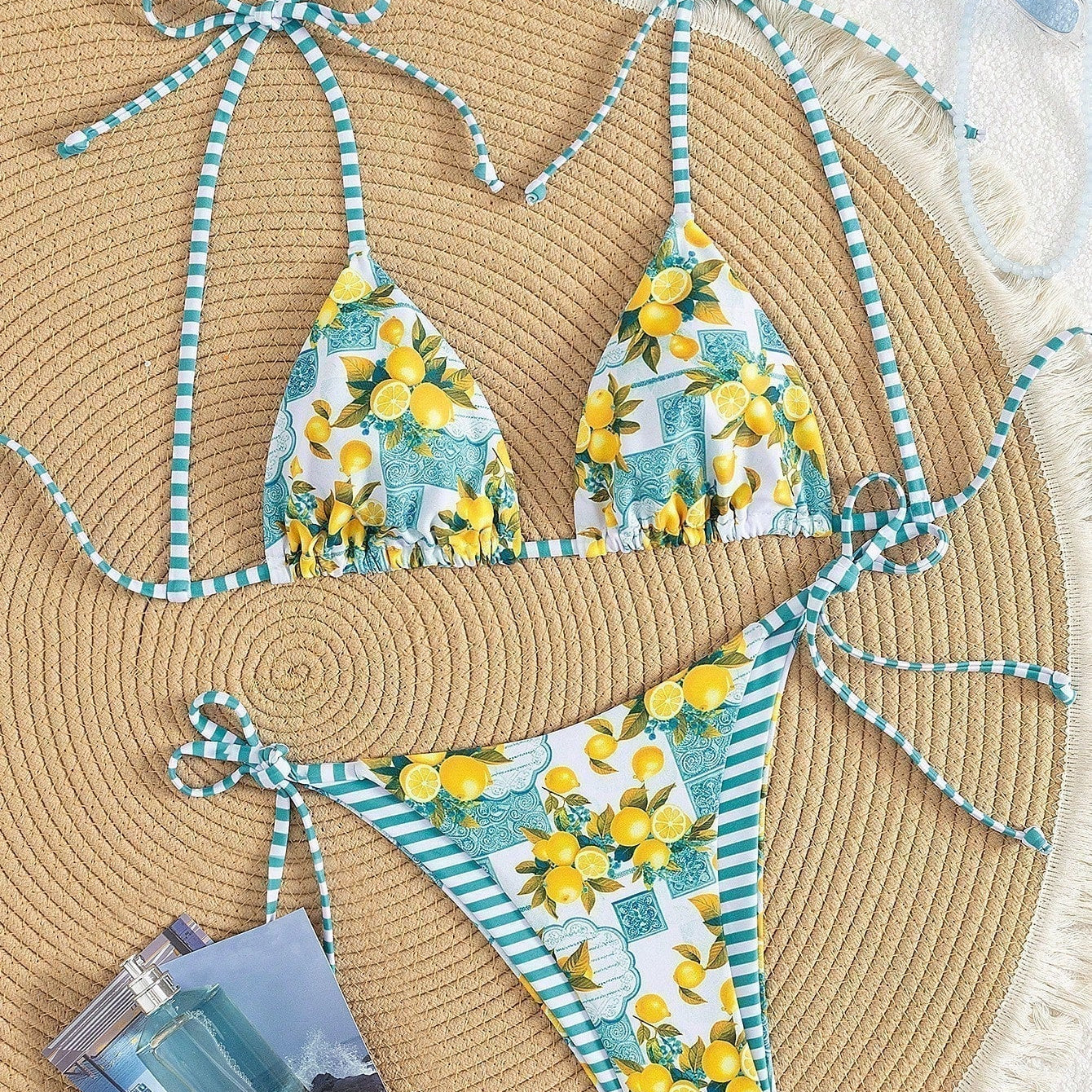 Candace | Lemon Print Triangle Bikini