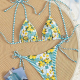 Candace | Lemon Print Triangle Bikini