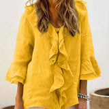 AUDREY - Women Chic Bell Sleeve Ruffle Top