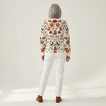 Meredith cream mini tree waffle knit sweater, view 5