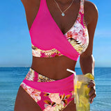 Faye | Bikini with Contrasting Floral Print and Slit