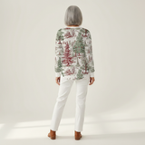 Luna winter landscape waffle knit sweater, view 5