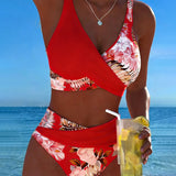 Faye | Bikini with Contrasting Floral Print and Slit