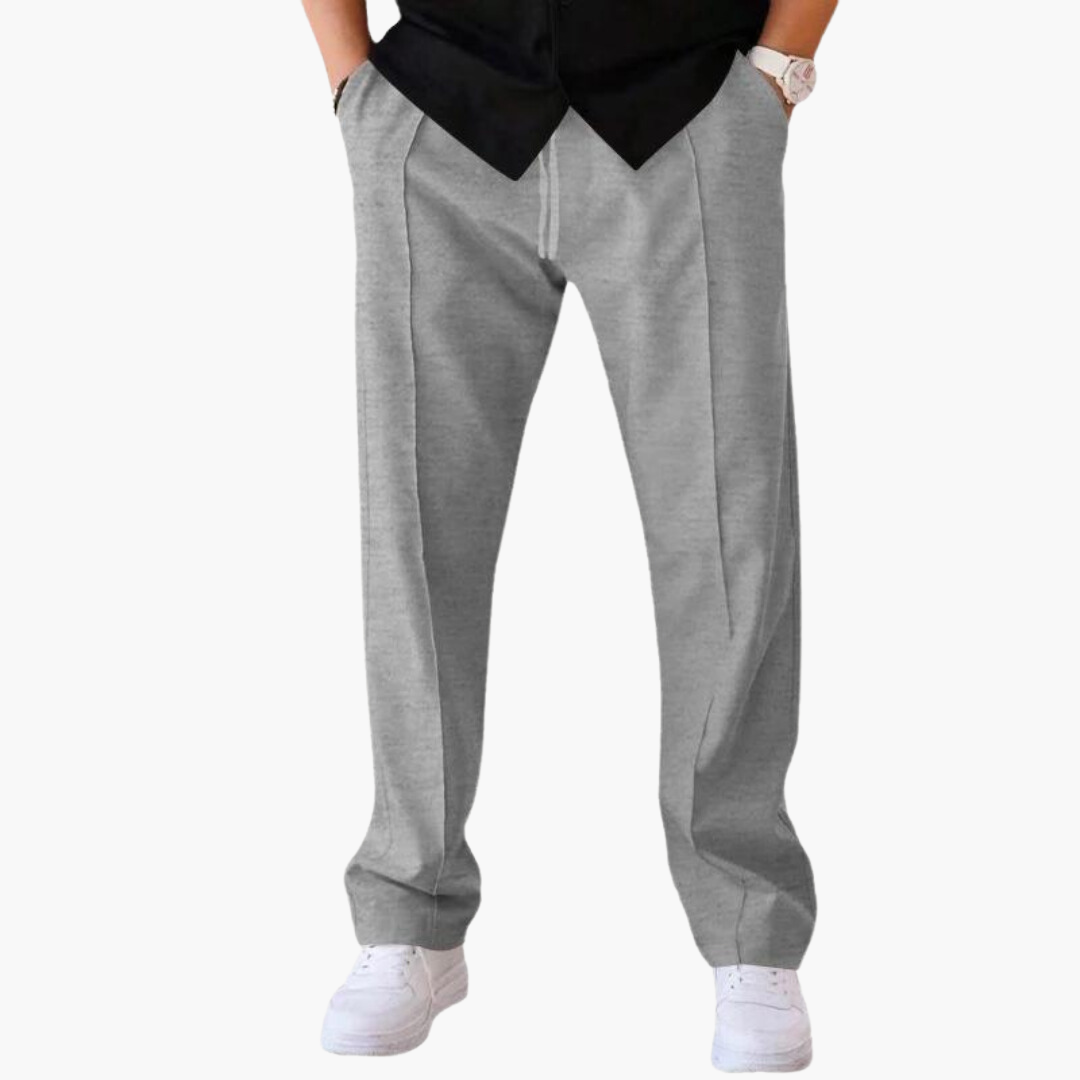 Donovan men's everyday textured straight leg pants in Gray, front view