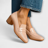 Nicole | Glossy Square-Toe Loafers