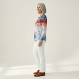 Alice light blue Christmas tree waffle knit sweater, view 4