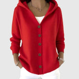 Sabrina | Red Hooded Cardigan