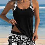 Leslie | Tank Top Swimsuit with Printed Boxer Shorts