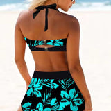 Erica | High-Waisted Floral Print Swimsuit