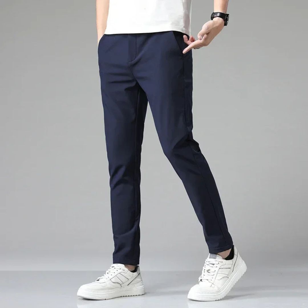 Conrad men's four way stretch waist size pants in Navy Blue, view 3