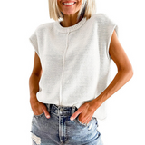TABITHA - Casual Minimalist Crewneck Sleeveless Top