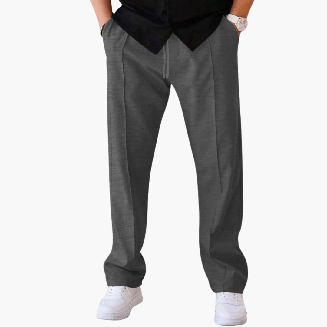 Donovan men's everyday textured straight leg pants in Dark Gray, view 2
