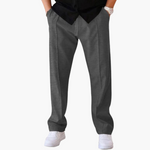 Donovan men's everyday textured straight leg pants in Dark Gray, view 2