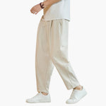 Lance men's loose tapered pants in Beige, view 5