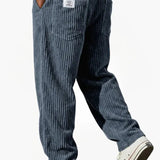 Earl men's wide wale corduroy pants in Blue, view 3