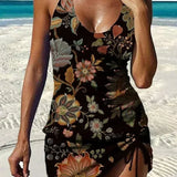 Aurora | Floral Print Tummy Control Tankini with Shorts