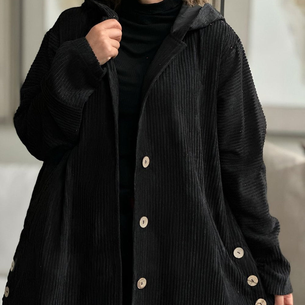 Abigail - Corduroy Hooded Cardigan