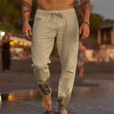 Kenny men's casual cotton beach pants in Khaki, view 2