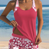 Leslie | Tank Top Swimsuit with Printed Boxer Shorts