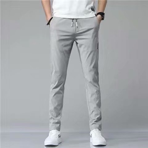 Sheldon men's lightweight tapered joggers in Light Gray, view 8