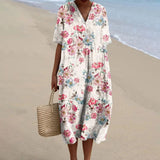 Daphne | Vintage Floral Linen Style Dress