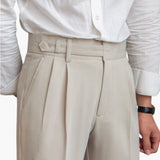 Ronan men's pleated high waist tapered pants, view 12
